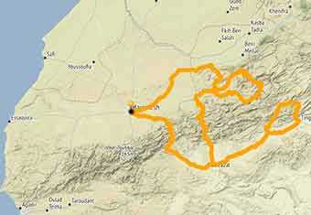 Map Morocco, an exciting motorcycle trip riding on dirt roads