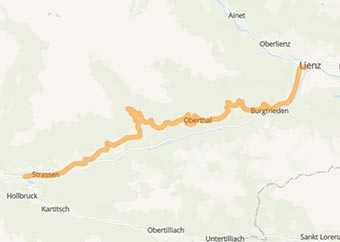 Map Puster Valley High Road a scenic route through Austrian Alps