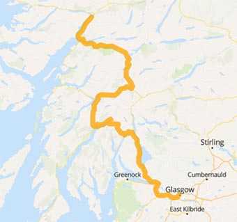 Map Twisting Through the Scottish Highlands a Motorcycle Journey